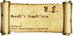 Monár Eugénia névjegykártya